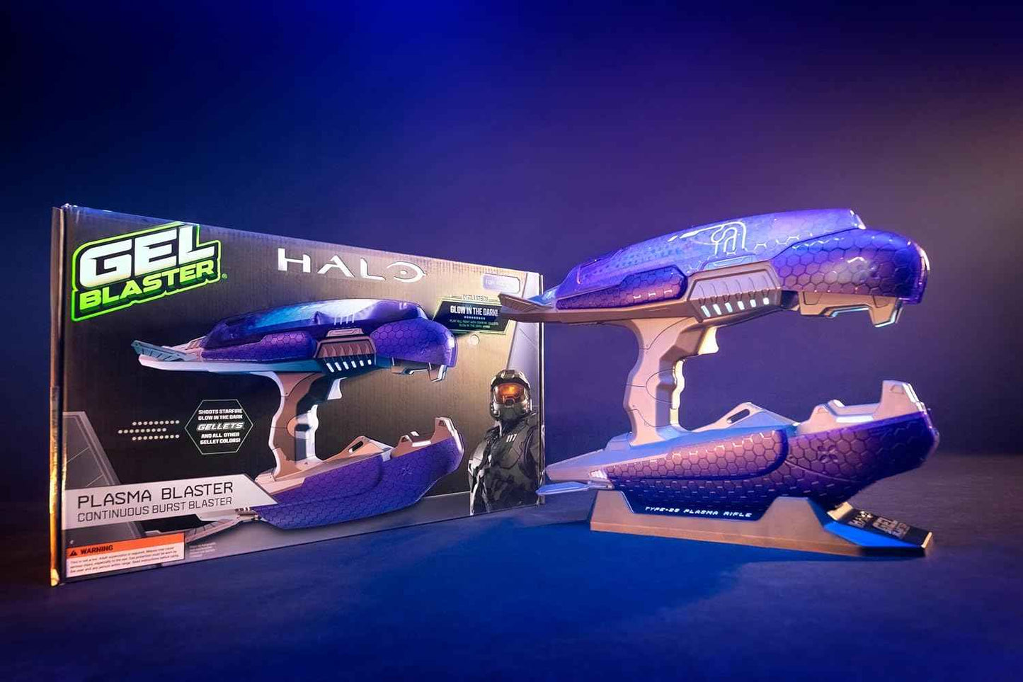 Gel Blaster Halo Plasma Blaster – Type-25 Glow-in-The-Dark Gel Ball Blaster with Starfire Gellets™, Includes Tracer Function – Officially Licensed Replica - 14+