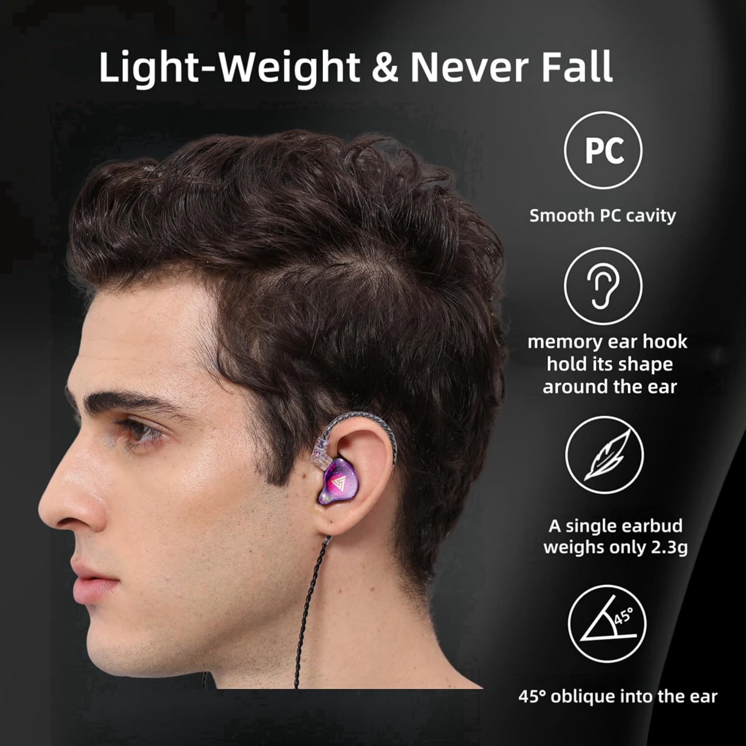 HJX QKZ AK6 Pro Wired IEM for Gaming Earbuds with MIC, in Ear Monitor Headphones, Deep Bass Sound, 1DD 11mm Dynamic Driver, IEM for Music Video Calling(Colors)