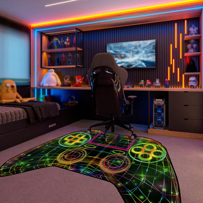 Gaming Rug Teen Boys Carpet Glow in The Blacklight Gamer Rug for Boys Room Playroom Non-Slip Area Rug Kids Boys Girls Game Room Casual Mat (60"x39")