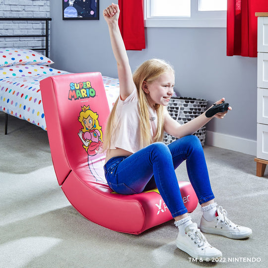 X Rocker Nintendo Video Gaming Chair for Kids 5-17, Floor Rocker, Gifts for Gamers, Mario, Bowser, Peach, Luigi, Yoshi, Gifts for Teens, Boys, Girls