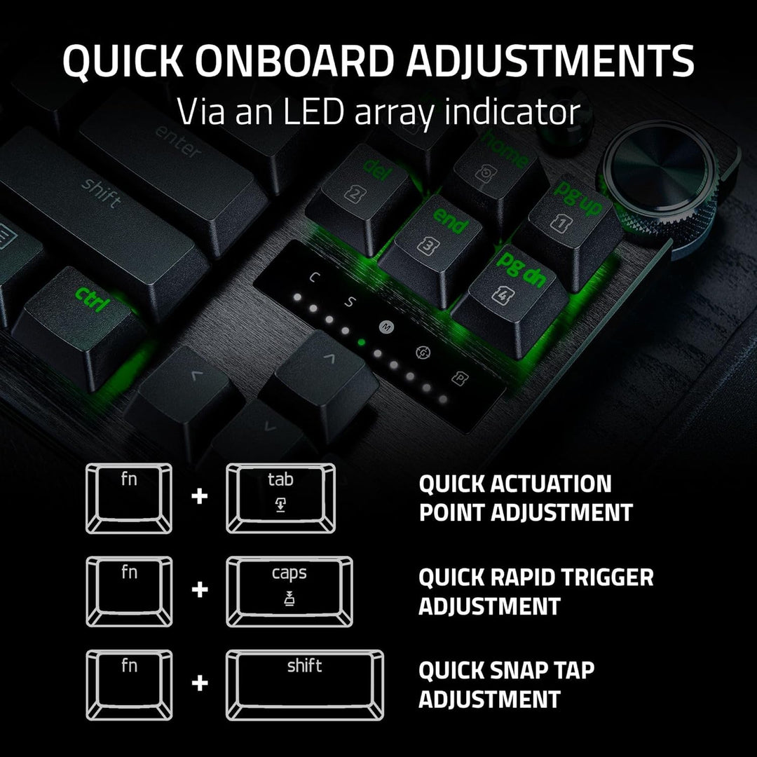 Razer Huntsman V3 Pro TKL Esports Gaming Keyboard: Analog Optical Switches - Razer Snap Tap - Rapid Trigger - Adjustable Actuation - Media Keys & Dial - Doubleshot PBT Keycaps - Wrist Rest - Black