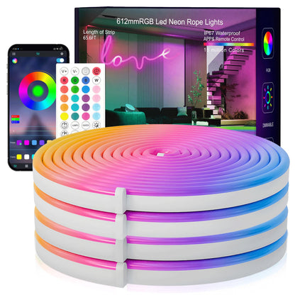 SILFU Neon Rope Lights, 50FT RGB LED Strip Lights