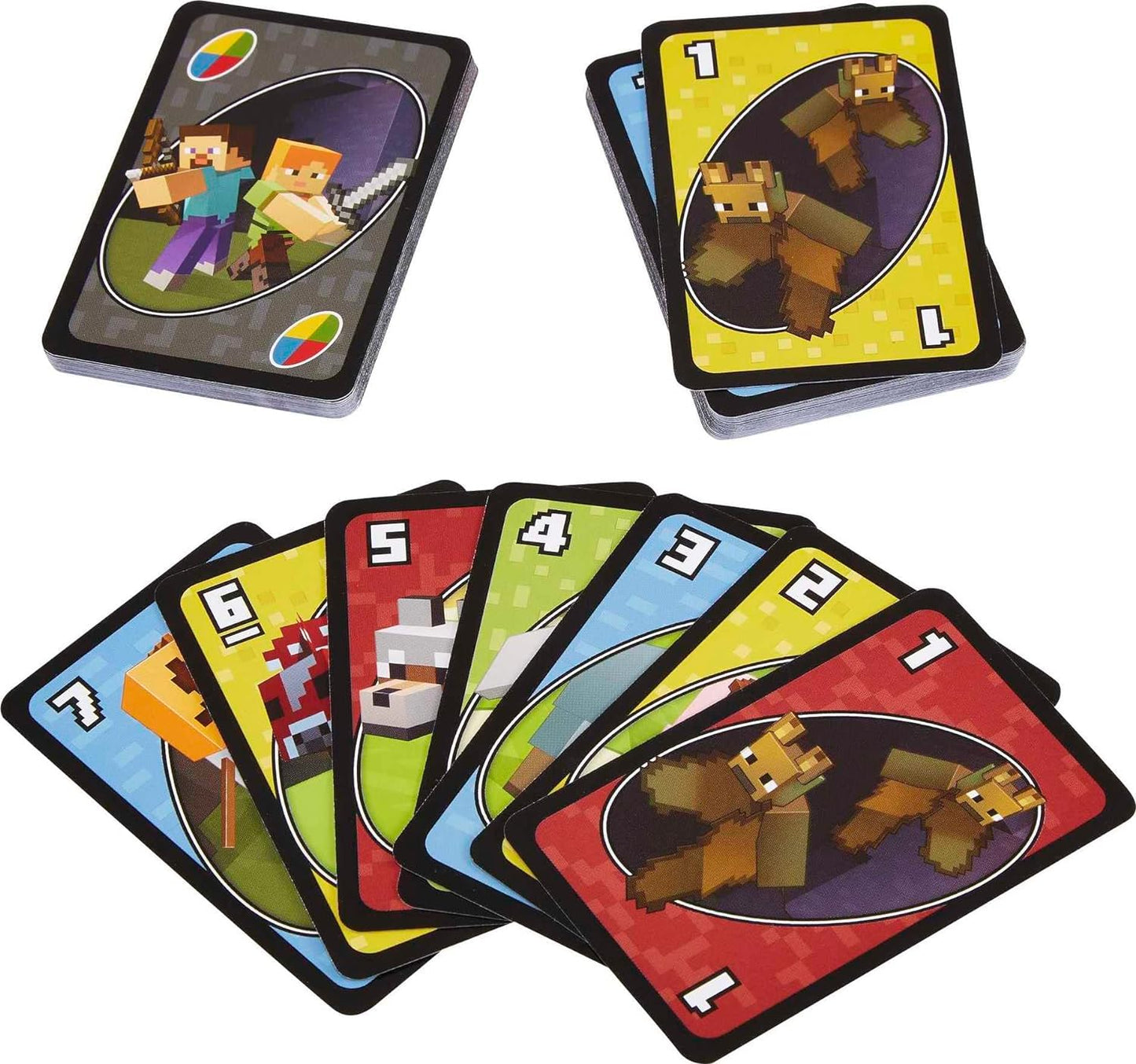 Mattel Games UNO Minecraft Card Game for Family Night with Minecraft-themed Graphics in a Collectible Tin for 2-10 Players (Amazon Exclusive)