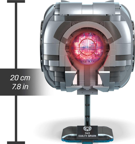 Mega Halo Model Replica Building Toy, 343 Guilty Spark with 609 Pieces, Lights & Sounds, Build & Display Set for Collectors, Gift Ideas for Adults
