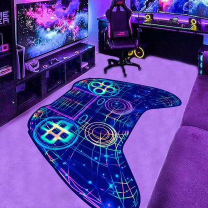 Gaming Rug Teen Boys Carpet Glow in The Blacklight Gamer Rug for Boys Room Playroom Non-Slip Area Rug Kids Boys Girls Game Room Casual Mat (60"x39")