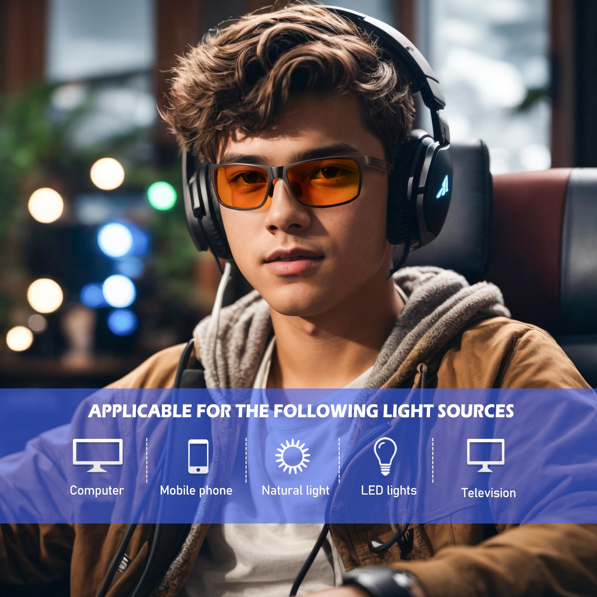 ANYLUV Blue Light Blocking Glasses Men Computer Gaming Glasses Lightweight Al-Mg Metal Anti Eyestrain UV400 Clear Lens Eye Protection 