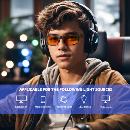 ANYLUV Blue Light Blocking Glasses Men Computer Gaming Glasses Lightweight Al-Mg Metal Anti Eyestrain UV400 Clear Lens Eye Protection 