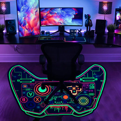 Gaming Rug Teen Boys Carpet Glow in The Blacklight Gamer Rug for Boys Room Playroom Non-Slip Area Rug Kids Boys Girls Game Room Casual Mat (60"x39")