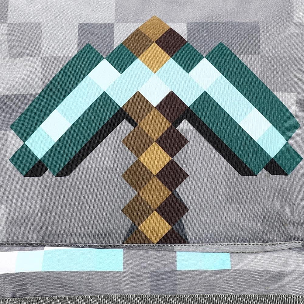 Minecraft Axe Print Gray Backpack