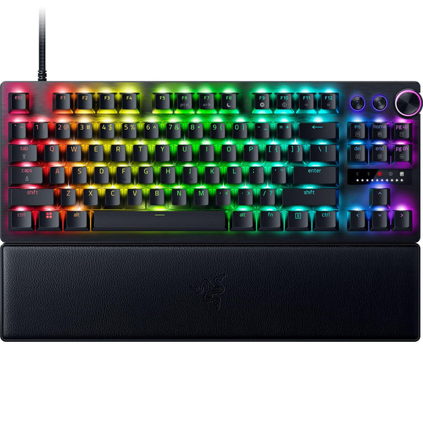 Razer Huntsman V3 Pro TKL Gaming Keyboard – Analog Optical Switches, Rapid Trigger, Adjustable Actuation, PBT Keycaps, Media Dial & Wrist Rest