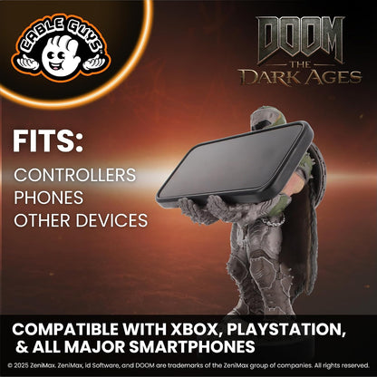 Cableguys Doomslayer Controller Holder & Phone Stand - Gaming Setup Accessories for Desk and Game Room, Controller Stand Compatible with Xbox, PlayStation & Most Standard Game Controllers