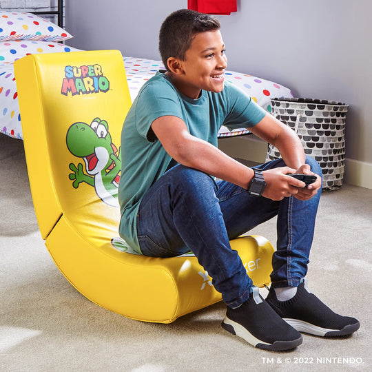 X Rocker Nintendo Video Gaming Chair for Kids 5-17, Floor Rocker, Gifts for Gamers, Mario, Bowser, Peach, Luigi, Yoshi, Gifts for Teens, Boys, Girls