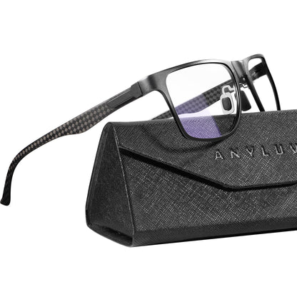 ANYLUV Blue Light Blocking Glasses Men Computer Gaming Glasses Lightweight Al-Mg Metal Anti Eyestrain UV400 Clear Lens Eye Protection 