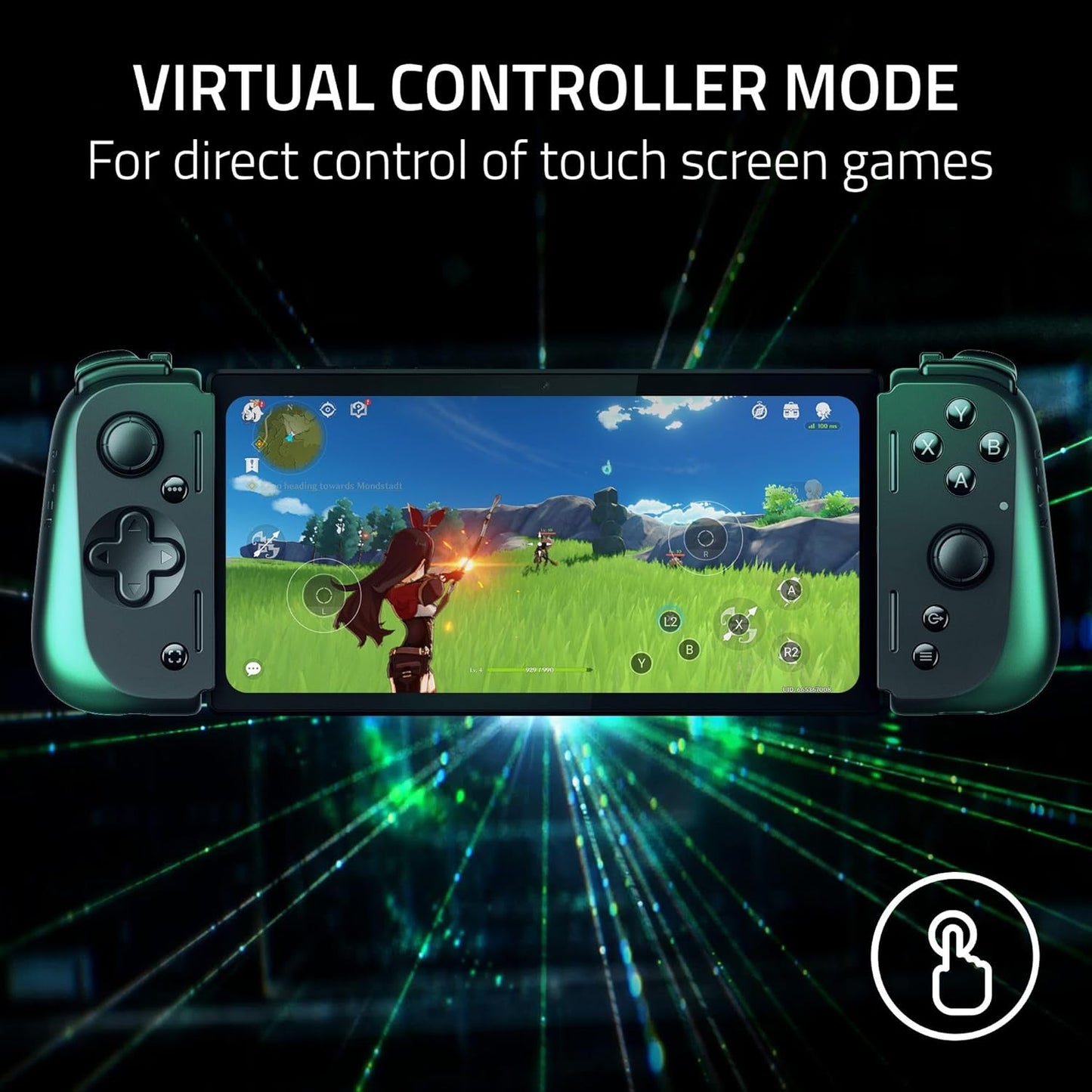 Razer Kishi V2 Mobile Gaming Controller for Android: Console Quality Controls - Universal Fit - Stream PC, Xbox, PlayStation, Touch Screen Android Games - Customizable Triggers - Ergonomic Design