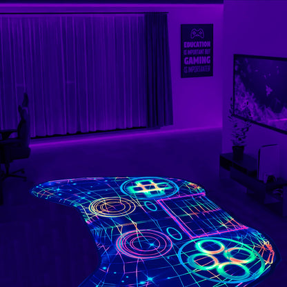 Gaming Rug Teen Boys Carpet Glow in The Blacklight Gamer Rug for Boys Room Playroom Non-Slip Area Rug Kids Boys Girls Game Room Casual Mat (60"x39")