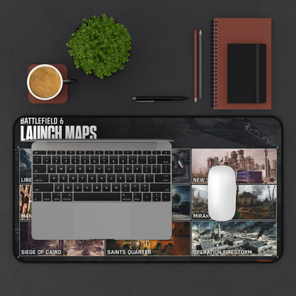 Battlefield 6 Inspired Desk Mat - Gaming Mouse Pad with Launch Maps Design