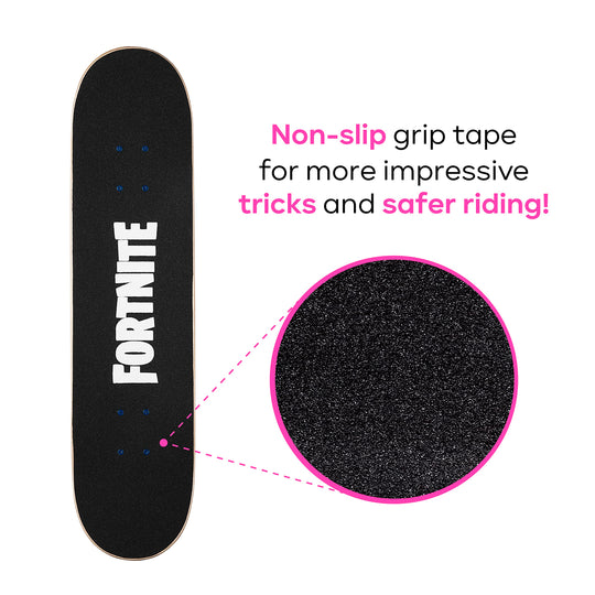 Fortnite 31" Skateboard - Cruiser Skateboard with Printed Graphic Grip Tape, ABEC-5 Bearings, Durable Deck & Smooth Wheels, Great for Teens