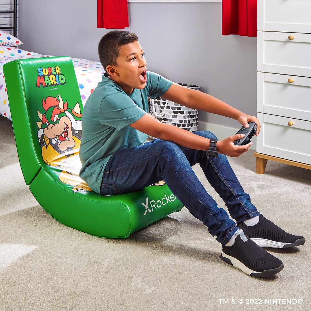 X Rocker Nintendo Video Gaming Chair for Kids 5-17, Floor Rocker, Gifts for Gamers, Mario, Bowser, Peach, Luigi, Yoshi, Gifts for Teens, Boys, Girls