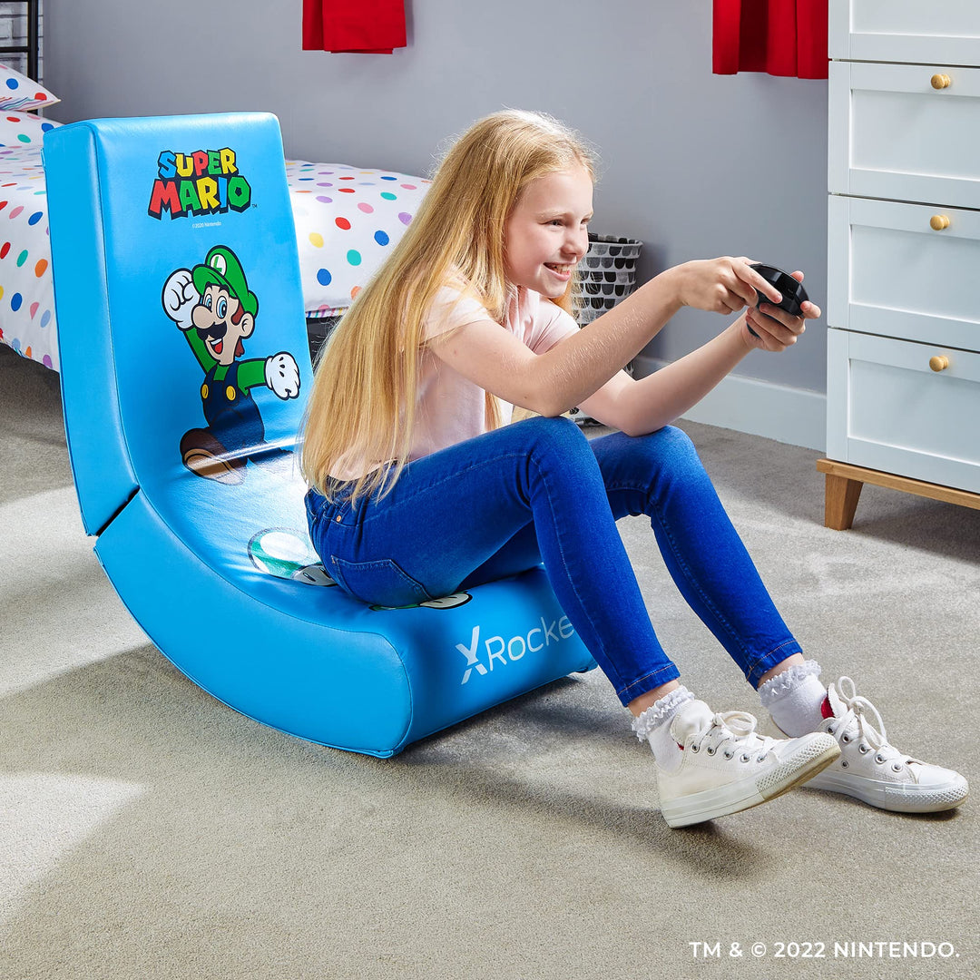 X Rocker Nintendo Video Gaming Chair for Kids 5-17, Floor Rocker, Gifts for Gamers, Mario, Bowser, Peach, Luigi, Yoshi, Gifts for Teens, Boys, Girls