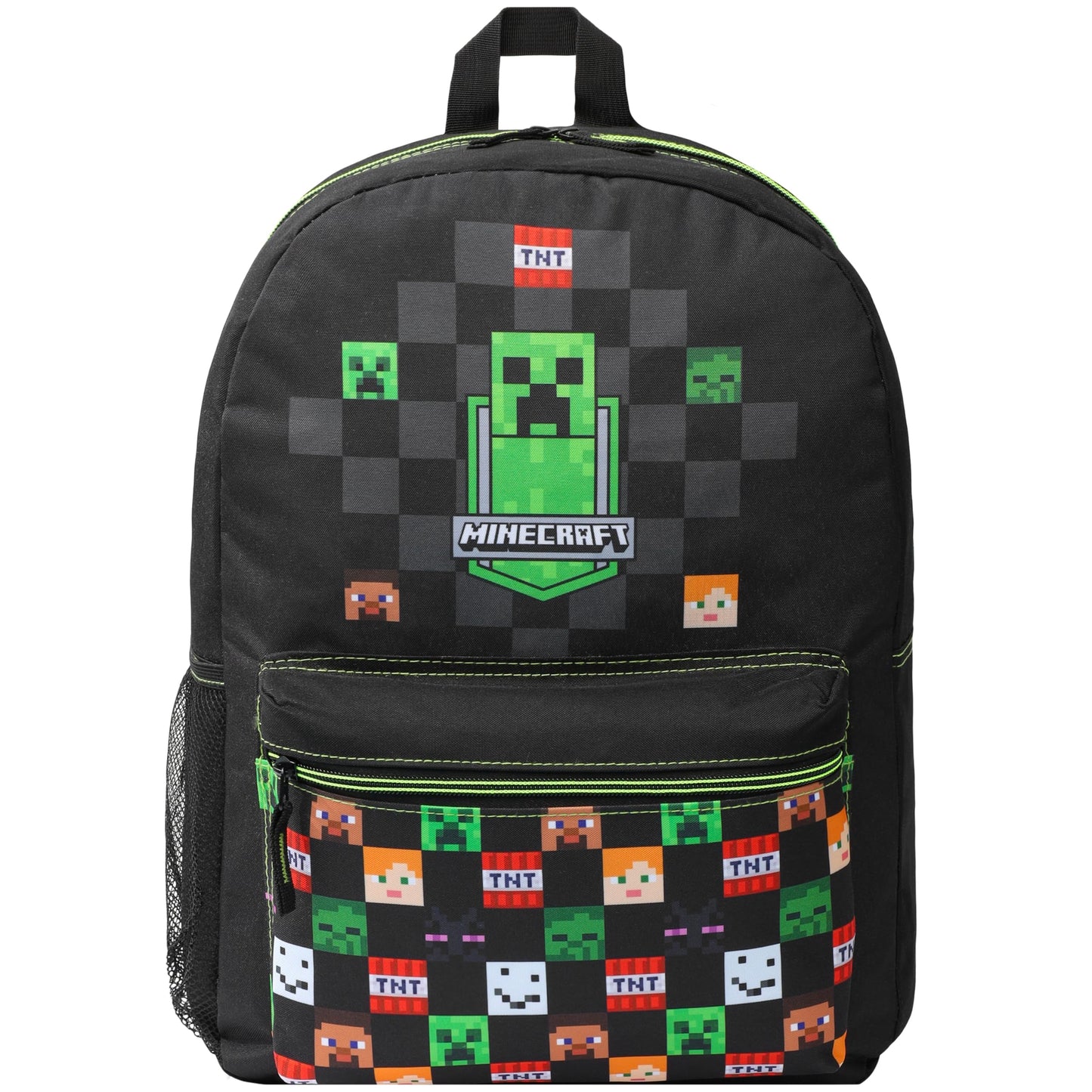 Minecraft Backpack for Boys Kids Teens Adjustable Straps Front Pocket Daypack Backpacks for Sports Gym School Gamer Gifts (Blue)
