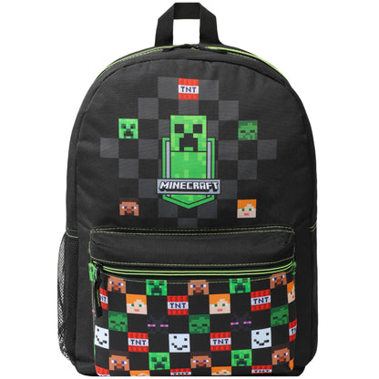 Minecraft Backpack for Boys Kids Teens Adjustable Straps Front Pocket Daypack Backpacks for Sports Gym School Gamer Gifts (Blue)