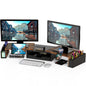 Simple Houseware Desk Dual Monitor Stand Riser with Drawer, Oak