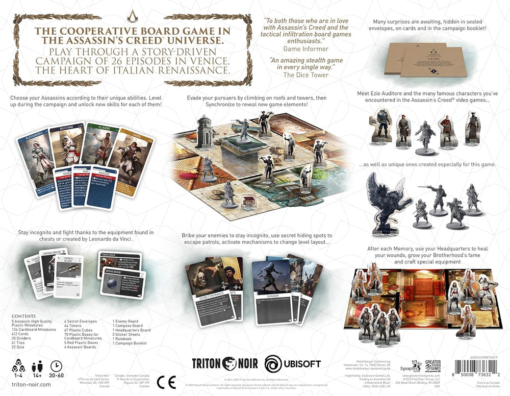 | Assassin’s Creed®: Brotherhood of Venice | Strategy Board Game | Miniatures Campaign | 1 to 4 Players | 30+ Minutes | Ages 14+