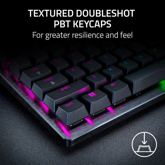 Razer Huntsman V3 Pro TKL Esports Gaming Keyboard: Analog Optical Switches - Razer Snap Tap - Rapid Trigger - Adjustable Actuation - Media Keys & Dial - Doubleshot PBT Keycaps - Wrist Rest - Black