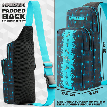Minecraft Crossbody Bag for Kids Teens Creeper Sling Chest Bag for Travel with Adjustable Strap Gamer Gifts for Boys