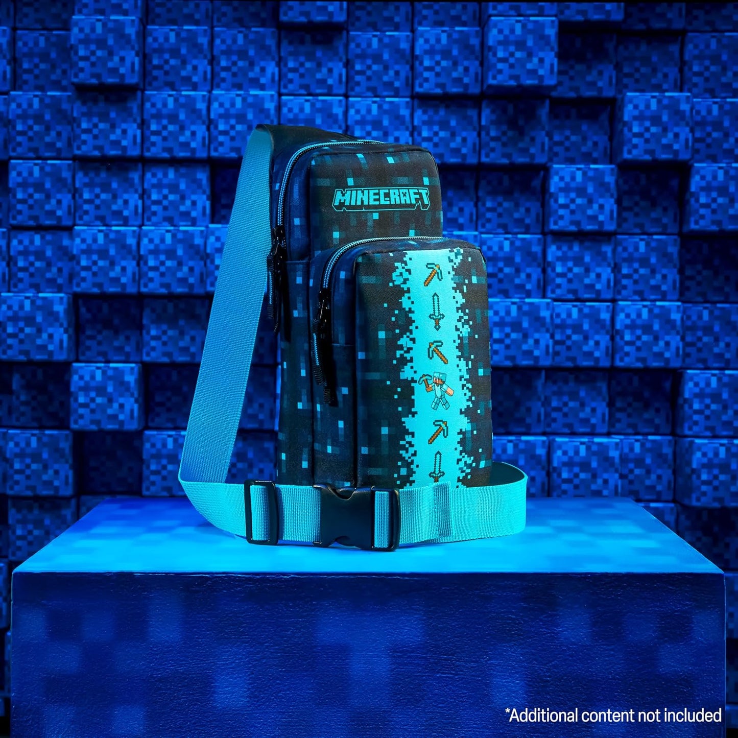 Minecraft Crossbody Bag for Kids Teens Creeper Sling Chest Bag for Travel with Adjustable Strap Gamer Gifts for Boys