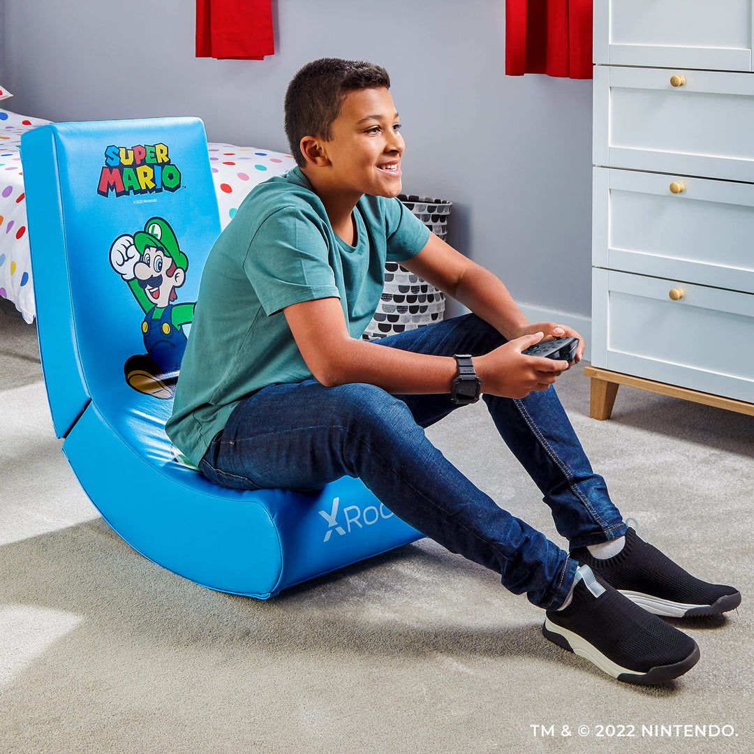 X Rocker Nintendo Video Gaming Chair for Kids 5-17, Floor Rocker, Gifts for Gamers, Mario, Bowser, Peach, Luigi, Yoshi, Gifts for Teens, Boys, Girls