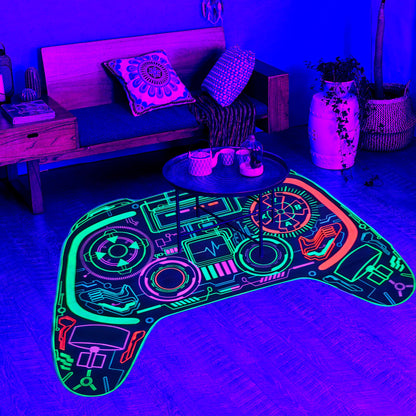 Gaming Rug Teen Boys Carpet Glow in The Blacklight Gamer Rug for Boys Room Playroom Non-Slip Area Rug Kids Boys Girls Game Room Casual Mat (60"x39")