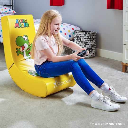 X Rocker Nintendo Video Gaming Chair for Kids 5-17, Floor Rocker, Gifts for Gamers, Mario, Bowser, Peach, Luigi, Yoshi, Gifts for Teens, Boys, Girls