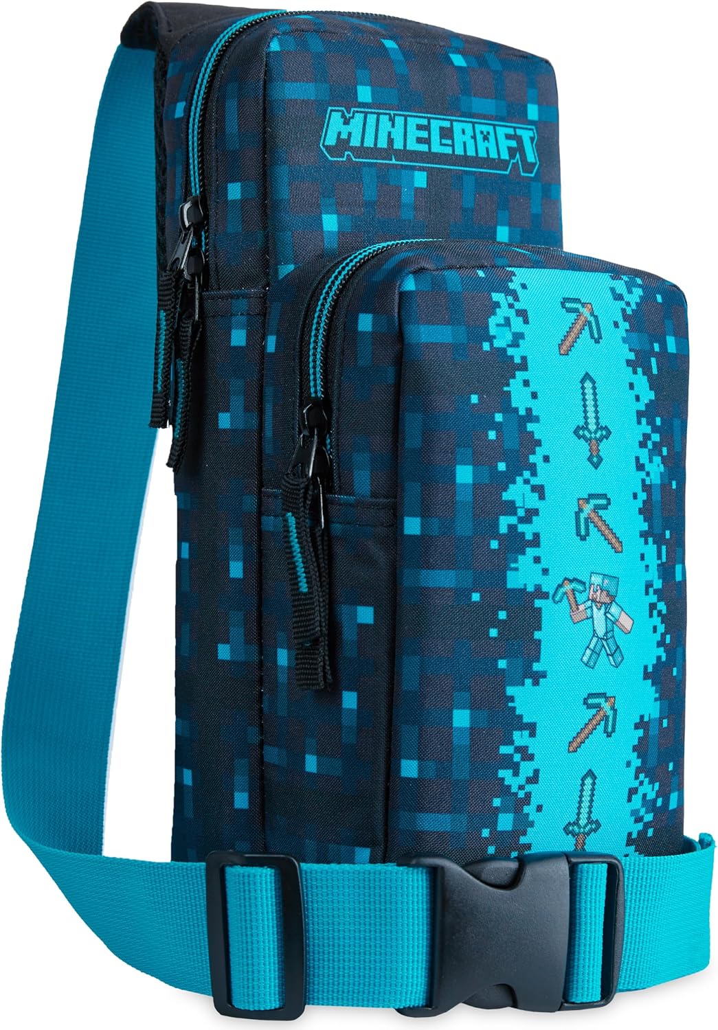 Minecraft Crossbody Bag for Kids Teens Creeper Sling Chest Bag for Travel with Adjustable Strap Gamer Gifts for Boys