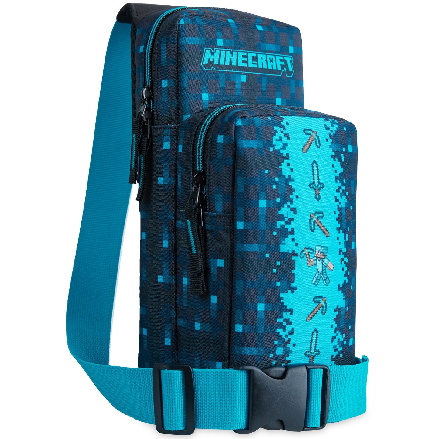 Minecraft Crossbody Bag for Kids Teens Creeper Sling Chest Bag for Travel with Adjustable Strap Gamer Gifts for Boys