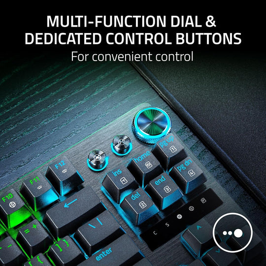 Razer Huntsman V3 Pro TKL Esports Gaming Keyboard: Analog Optical Switches - Razer Snap Tap - Rapid Trigger - Adjustable Actuation - Media Keys & Dial - Doubleshot PBT Keycaps - Wrist Rest - Black