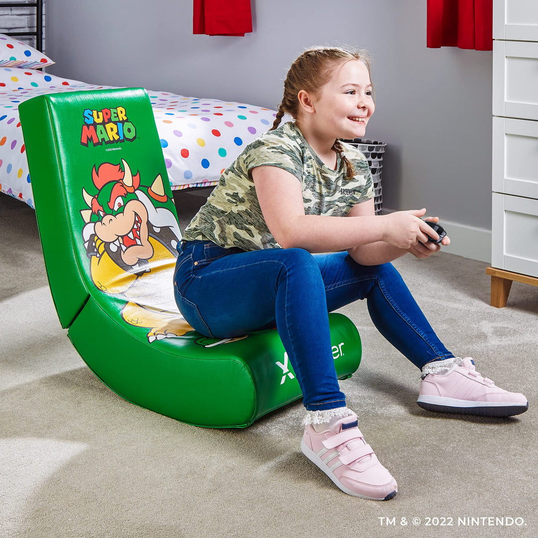 X Rocker Nintendo Video Gaming Chair for Kids 5-17, Floor Rocker, Gifts for Gamers, Mario, Bowser, Peach, Luigi, Yoshi, Gifts for Teens, Boys, Girls