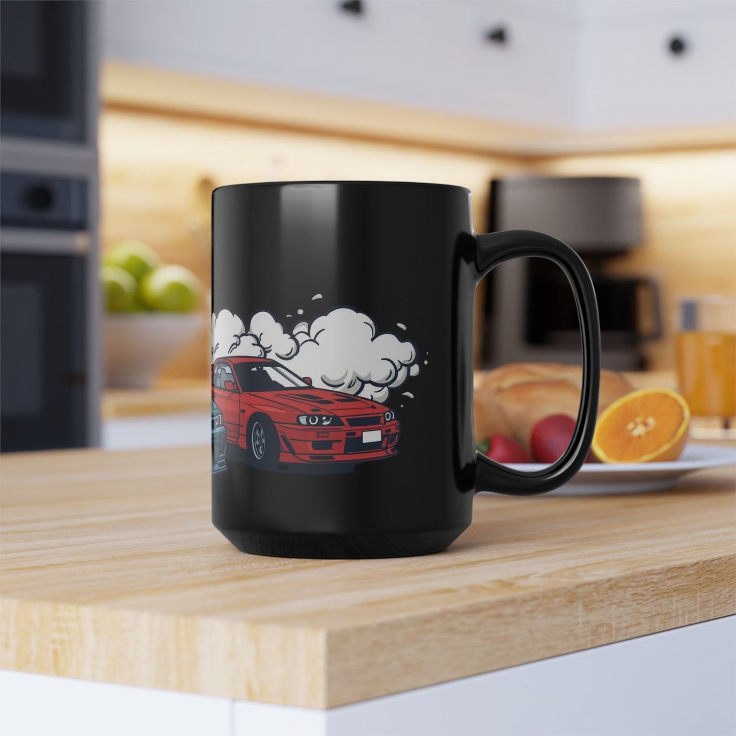 JDM Drift Cars 15oz Black Mug — Racing Enthusiast Coffee Cup