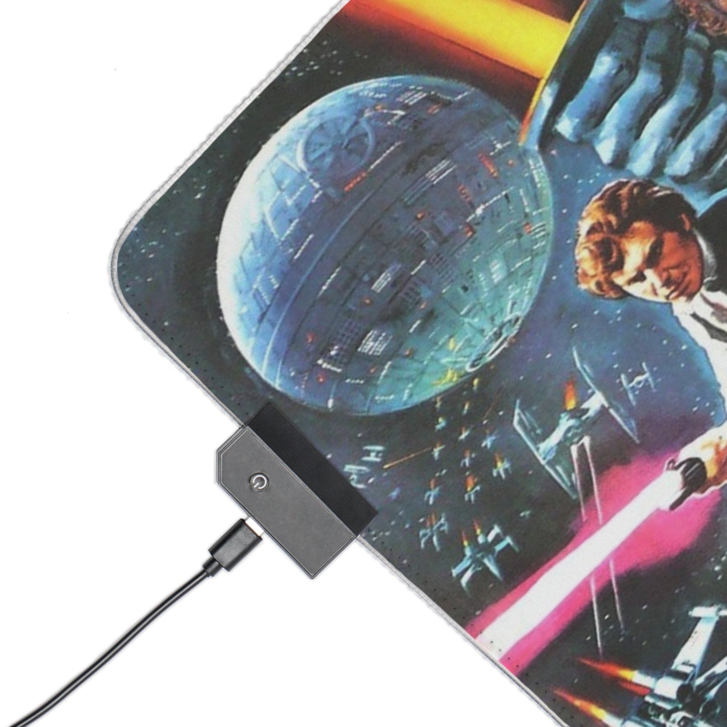 Star Wars LED Gaming Mouse Pad — Retro Poster RGB Desk Mat