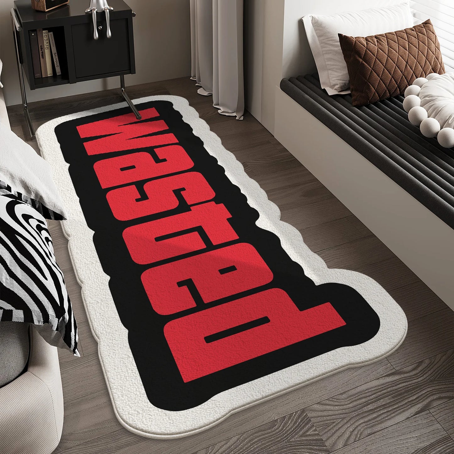 WASTED Gaming Rug - GTA-Style Shaped Floor Mat for Gamers