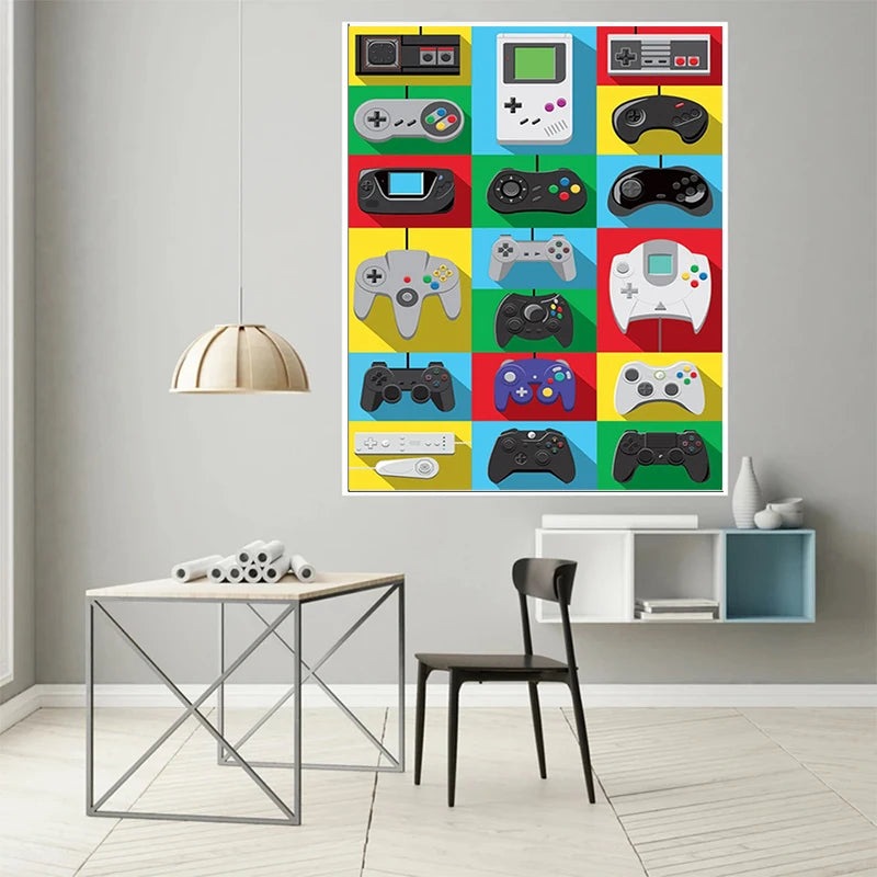 Pixel Quests: Abstract Gaming Posters for Gamers and Art Enthusiasts