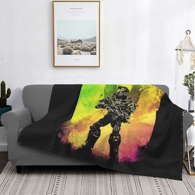 Halo - Master Chief Blanket Bedspread Bed Plaid Rug Bedspread 150 Fleece Blanket Bedspread 220X240 Gapo Goods