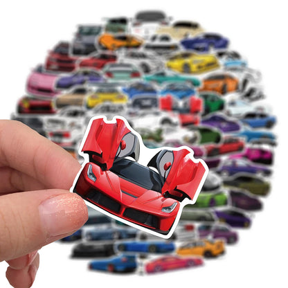 Racing Car Graffiti Sticker Pack – JDM Waterproof Decals for Laptops, Bikes & Skateboards
