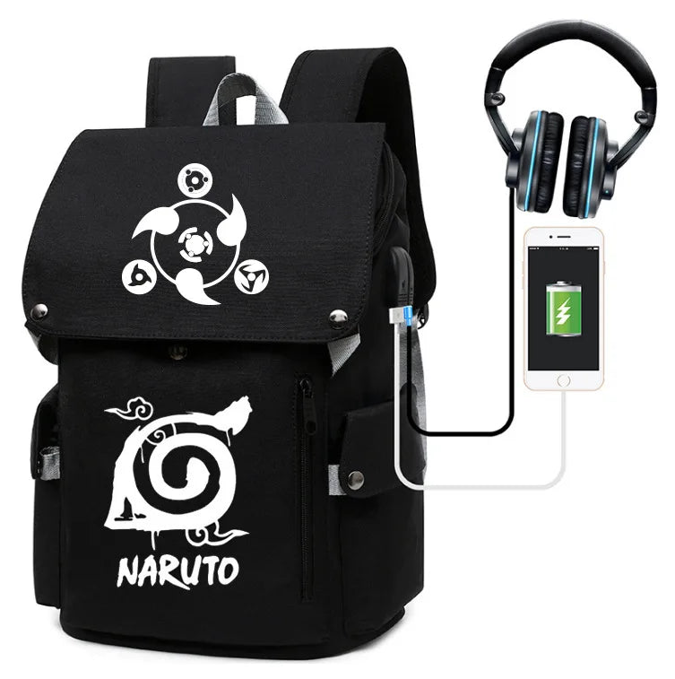 Naruto Large Capacity Anime Backpack - School, Laptop and Travel Bag