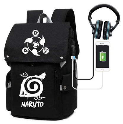 Naruto Large Capacity Anime Backpack - School, Laptop and Travel Bag