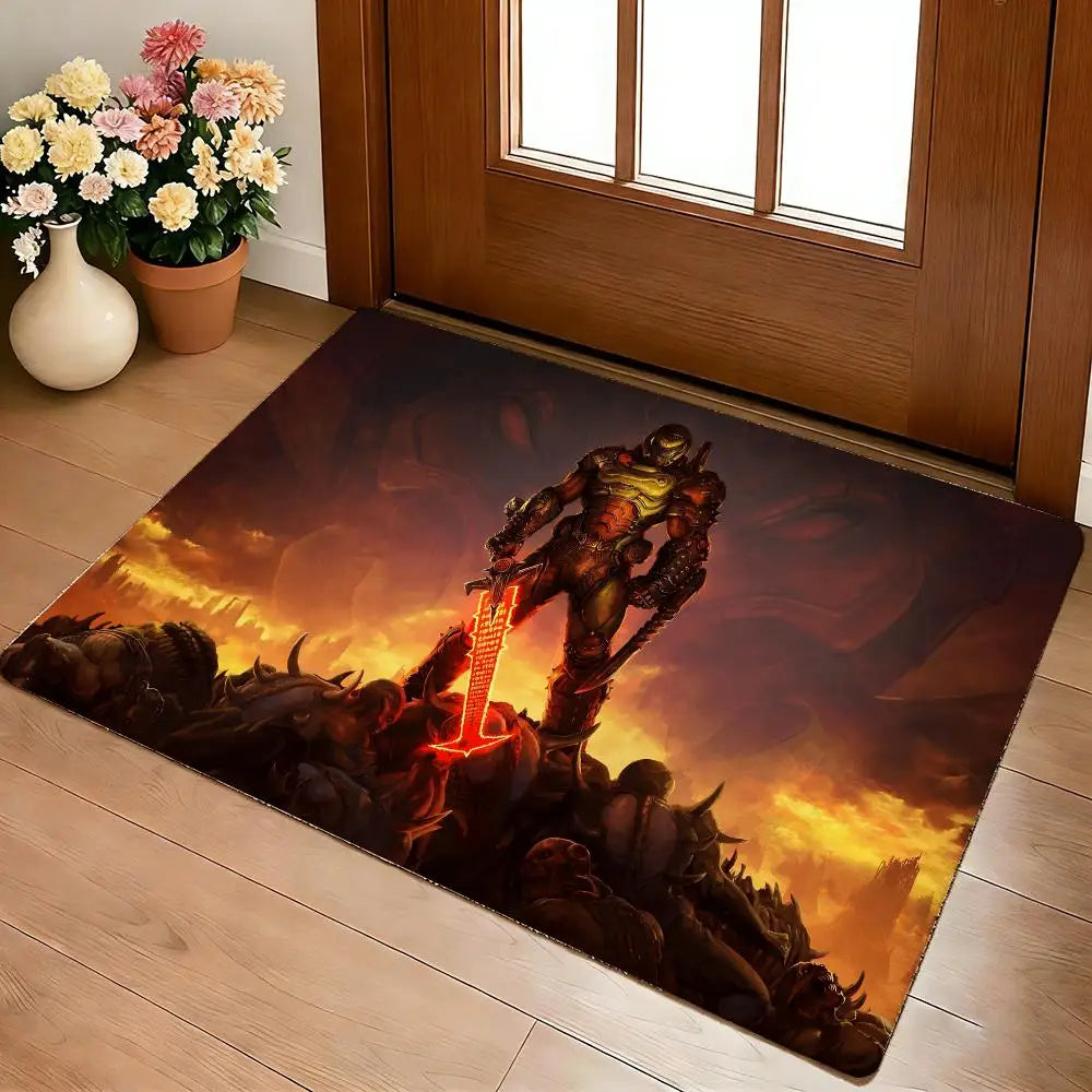 DOOM Battle Arena Gaming Rug - Flannel Non-Slip Floor Mat