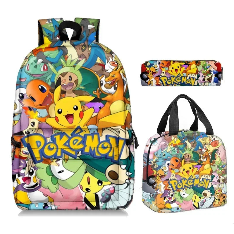 Pokémon Pikachu Backpack Student School Bag Pencil Case