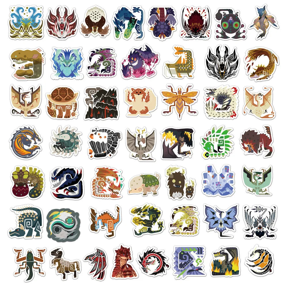Monster Hunter World Sticker Pack - Waterproof PVC Gaming Stickers for Laptop, Skateboard, Guitar