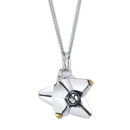 Destiny Ghost-Inspired Pendant Necklace - Rhinestone Detail