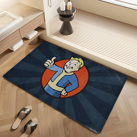 Fallout-Themed Floor Mat, Anti-Slip Bathroom Mat, Kids' Bedroom Doormat, Living Room Welcome Rug